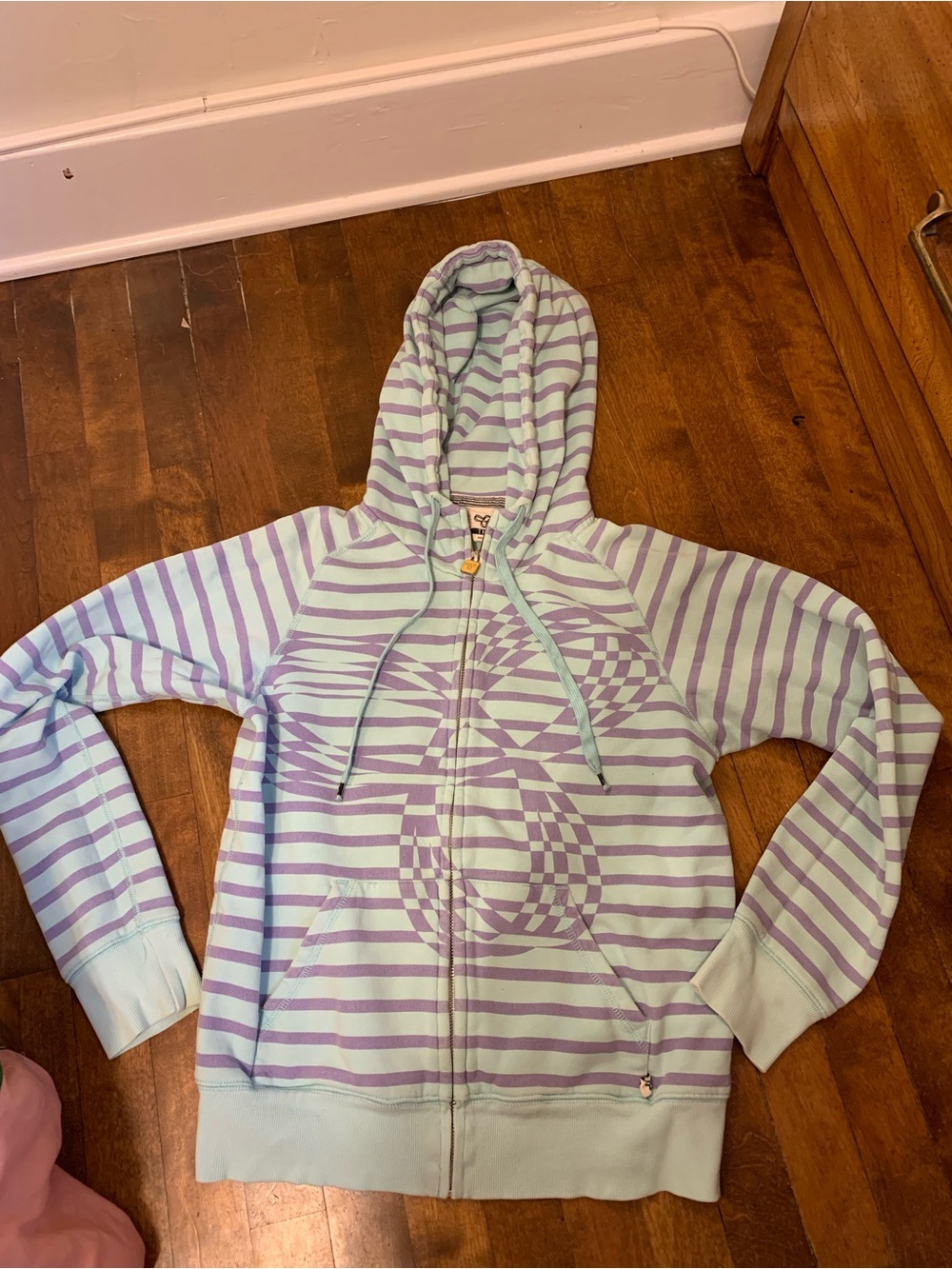 TNA Kids Striped Zip Hoodie - Mint & Lavender